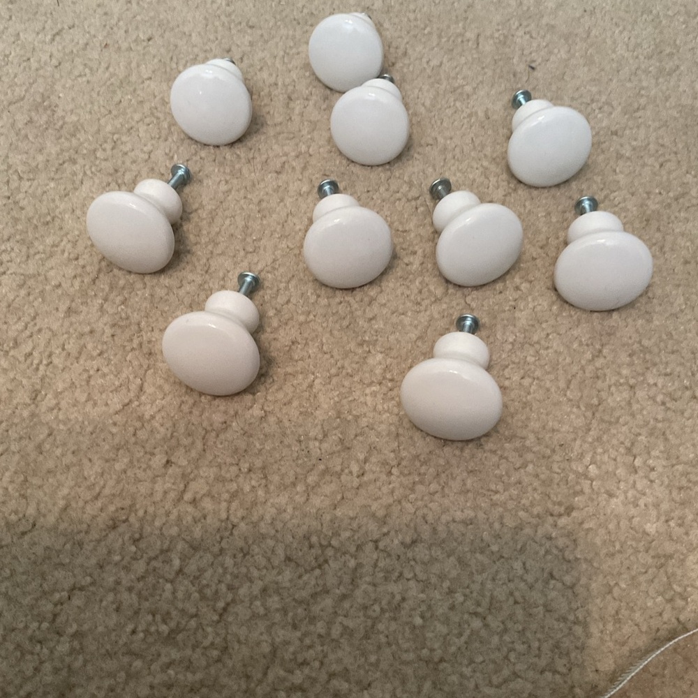 White ceramic cabinet knobs
